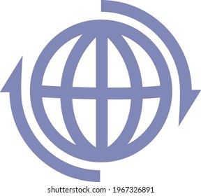 Globales Internet, Symbol, Vektorgrafik auf weißem Hintergrund
