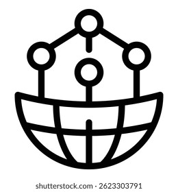 Ícone global da Internet. Contorno Ícone vetor da internet global para web design isolado no fundo branco