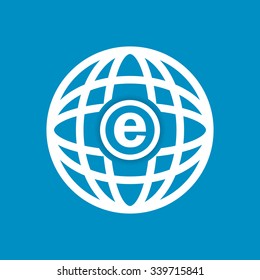 Global internet icon, vector illustration, blue background