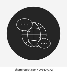 global internet line icon