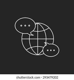 global internet line icon