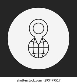 global internet line icon