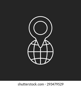 global internet line icon