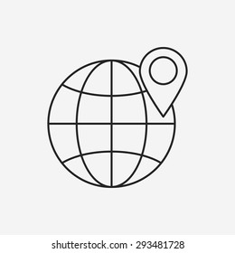 global internet line icon