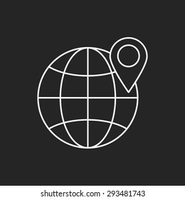 global internet line icon