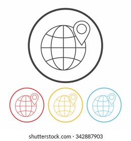 global internet line icon