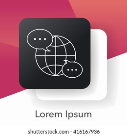 global internet line icon