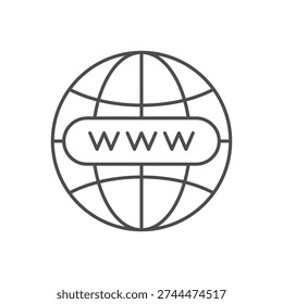 Global internet line outline icon