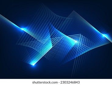 Global internet network connection technology abstract background to expand the business. It is a vector geometric shape overlaid to increase the dimension of gradation, emphasizing the dark blue tone