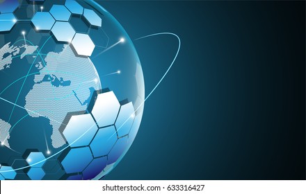 global internet networking hi tech innovation concept background