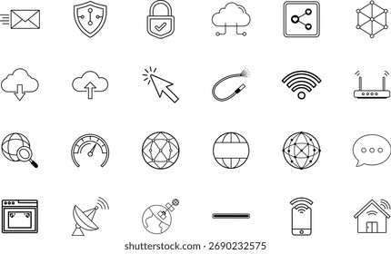 Design de Ícone de Estrutura de Tópicos da Internet Global