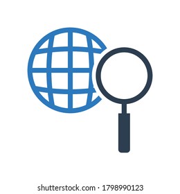 vector de icono de búsqueda de Internet global