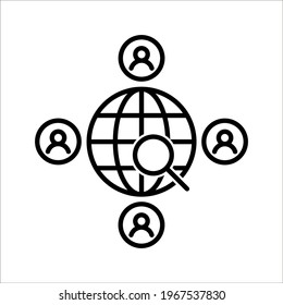 Global internet search icon vector illiustration on white background