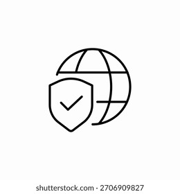 vetor de sinal de ícone de segurança global da internet