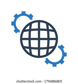 global internet setting icon configuration symbol