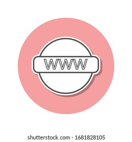 Icono global de la etiqueta de Internet. Línea delgada simple, contorno vectorial de iconos web para ui y ux, sitio web o aplicación móvil