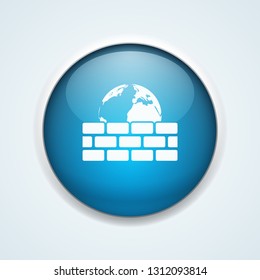 Global Internet Wall button illustration
