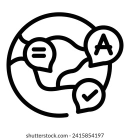Global interpreter icon outline vector. Application conference. Speak app