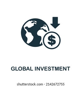 Global Investment Flat Icon. Colored Element Sign From Finance Management Collection. Flat Global Investment Icon Sign For Web Design, Infographics And More.