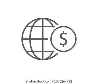 Global Investment Line Icon vector
