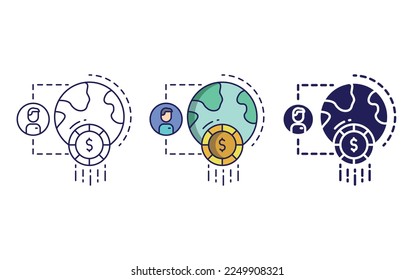 Global Investor icon vector illustration