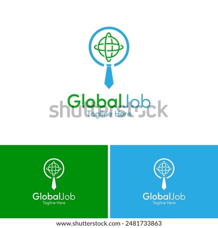 Global Job Logo Design Template. International Career Fair Logo Template Design. Entrepreneur vector illustration. Global Business Vector Logo Template. Suitable For Job.