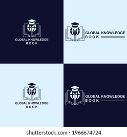 Global Knowledge Book Logo with Vector File. 