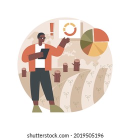 Ilustración del vector conceptual abstracta del uso mundial de la tierra. Cubierta terrestre mundial, actividad agrícola, datos ambientales mundiales, uso residencial, globalización, producción de alimentos metáfora abstracta.