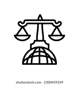 Icono de Derecho Global en vector. Ilustración