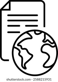Global law, translate language, Outsource business. World business line icon