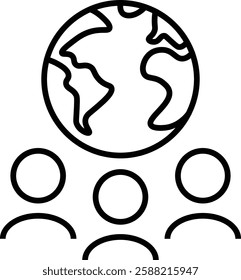 Global law, translate language, Outsource business. World business line icon