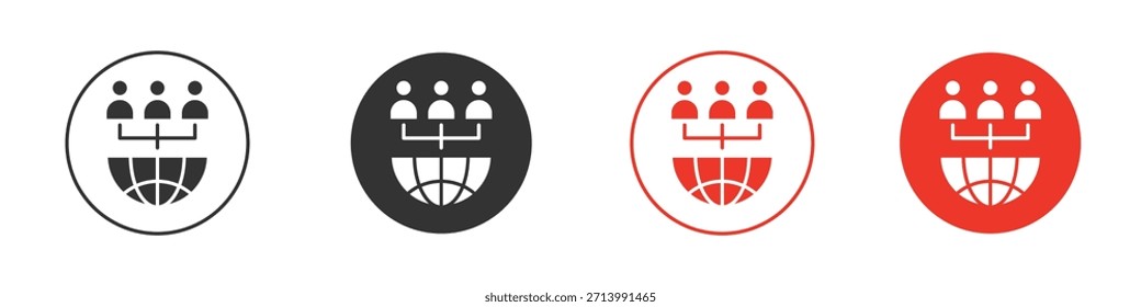 Global leadership icon. web vector design