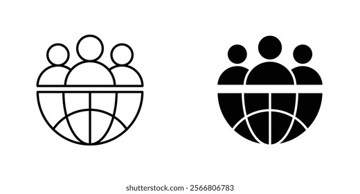 Global leadership icons pack for apps and web UI designs