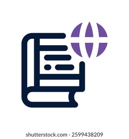global learning dual tone icon. Sleek and modern vector icon for websites, mobile apps, marketing materials, and corporate design. Fully scalable and ready to use.