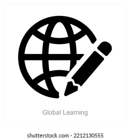 Global Learning and education icon concept