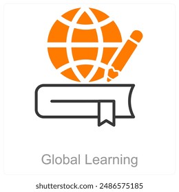Global Learning and globe icon concept