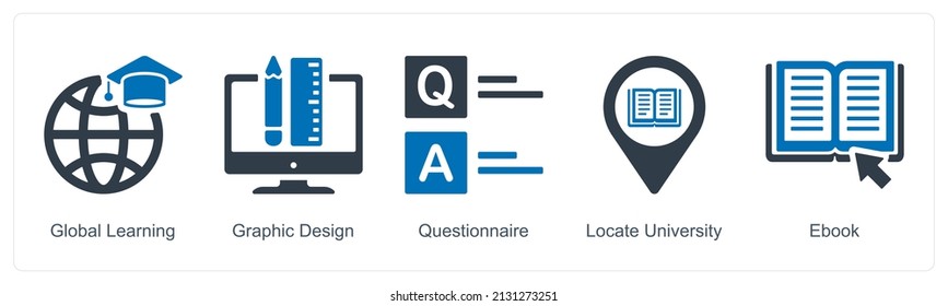 Global Learning And Graphic Design Icon Concept