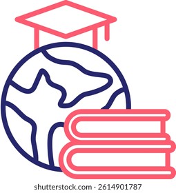 Global Learning Icon Color Vector Illustration
