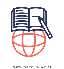 Elemento de icono de aprendizaje global para el diseño