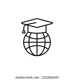 global learning icon. Element of education icon for mobile concept and web apps. Thin line global learning icon can be used for web and mobile