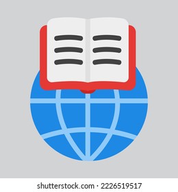 Global learning icon in flat style, use for website mobile app presentation