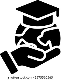 Global Learning Icon Glyph Vector Illustration