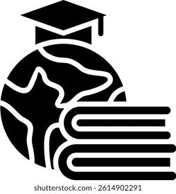 Global Learning Icon Glyph Vector Illustration