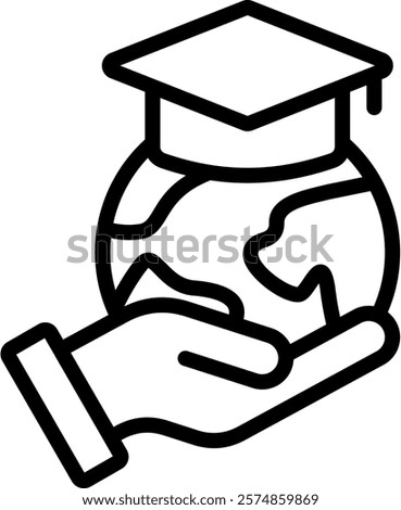 Global Learning Icon Outline Vector Illustration