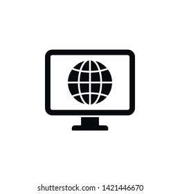 global, learning icon. Simple glyph, flat vector of Online traning icons for UI and UX, website or mobile application