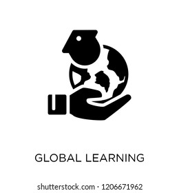 Global learning icon. Global learning symbol design from Online learning collection.
