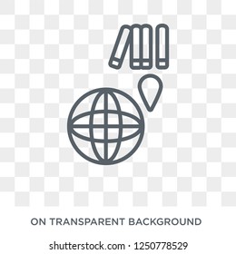 Global learning icon. Trendy flat vector Global learning icon on transparent background from E-learning and education collection. High quality filled Global learning symbol use for web and mobile