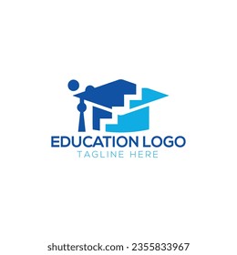Global Learning Logo Design With Book And Hat
