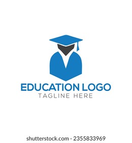 Globales Logo-Design mit Buch und Hut
