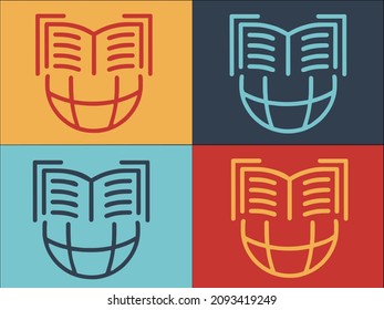 Global Learning Logo Template, Simple Flat Icon of global,business,technology